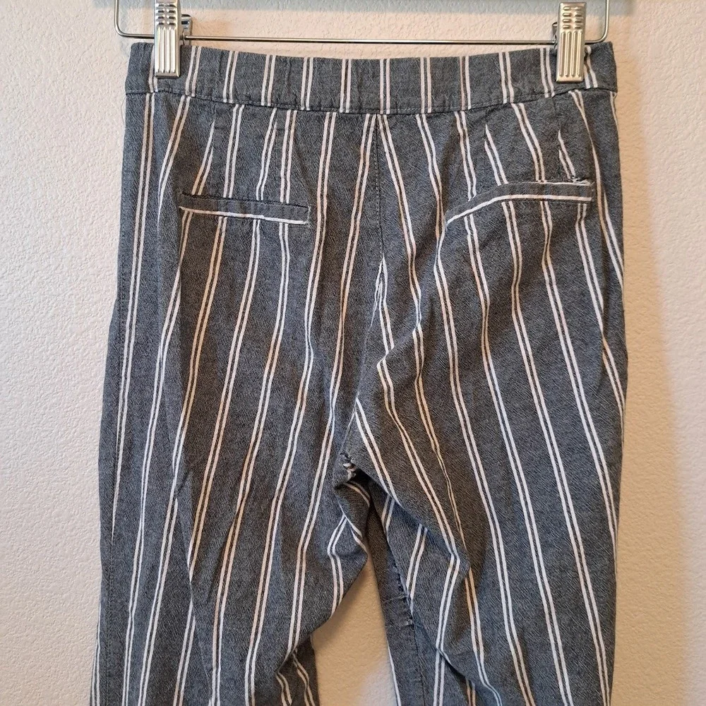 Brandy Melville Grey White Striped Trousers Straight Leg Pants Kids